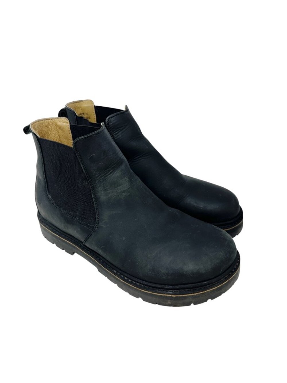Birkenstock Stalon Chelsea Boots Black Leather Lug Sole EU 38 US 7